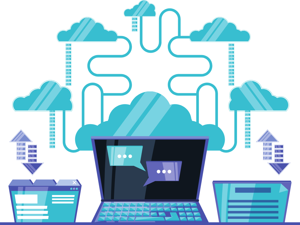 an image that represents of how cloud works