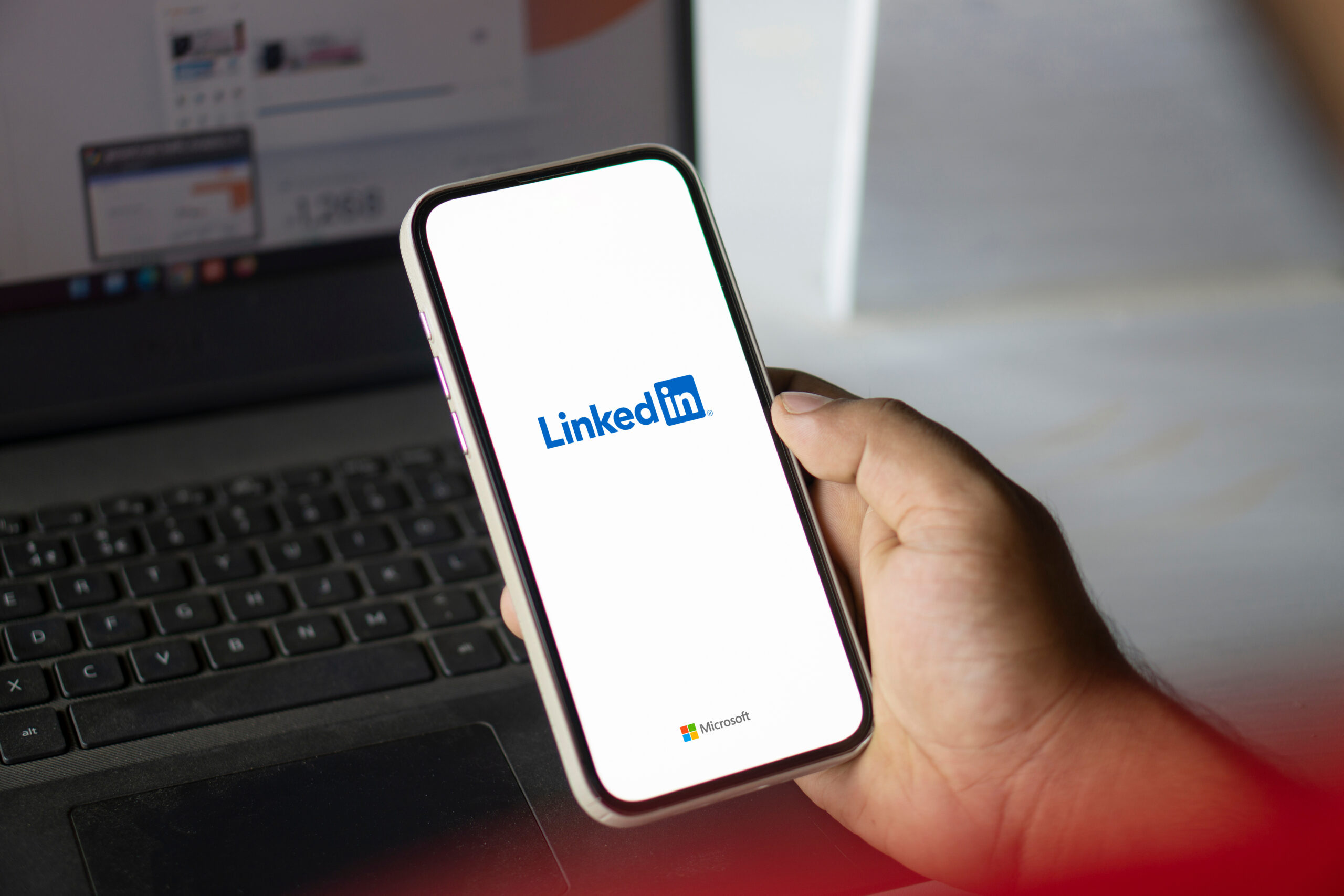 Dhaka, Bangladesh 14 Sep 2024: Linkedin logo is displayed on smartphone.