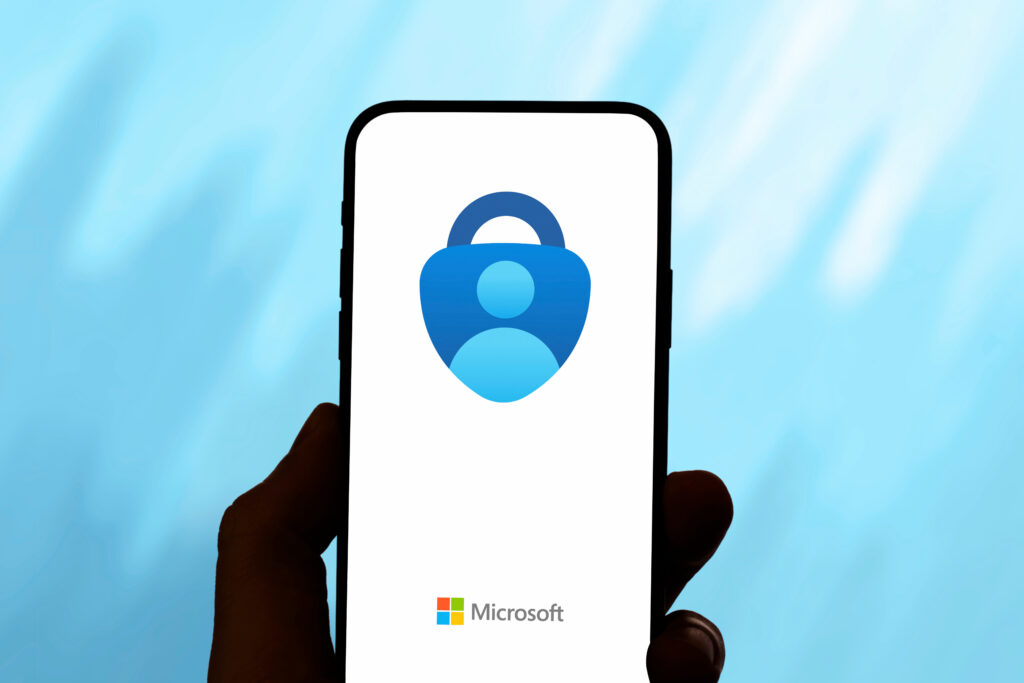 Guilherand Granges, France June 05, 2025. Microsoft Authenticator offers secure sign ins with multi factor authentication, passwordless access, and autofill for Microsoft and other accounts.